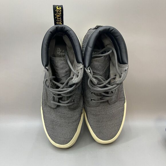 Dr Martens Eason Women Size 8 Shoes Gray Black Mid Top Lace‎ Up Canvas Sneakers - Picture 5 of 10